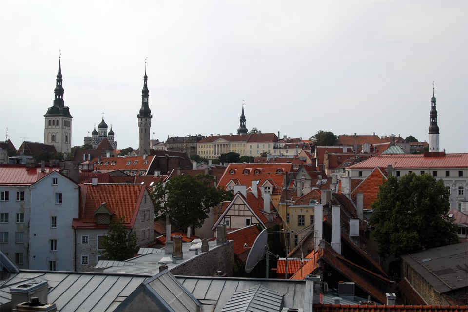 A felsővár és a háztetők a falról.